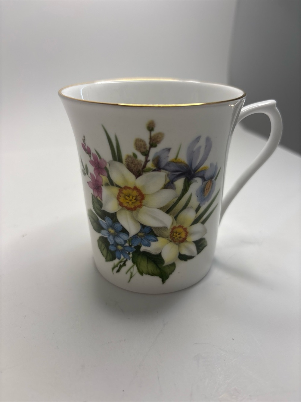 Vintage Floral Royal Minster Fine Bone China Cups two cups in set